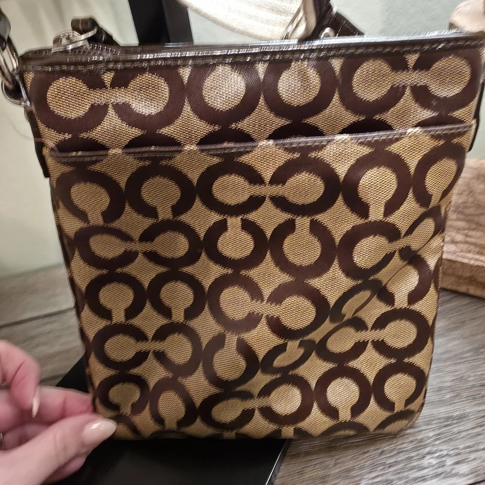 Brown Patterned COACH Crossbody Bag - Picture 4 of 16